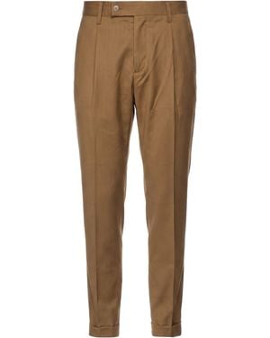 Yes London Khaki Trousers Wool, Elastane - Natural
