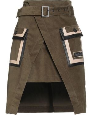 Gaelle Paris Military Mini Skirt Cotton, Elastane, Polyurethane, Viscose - Gray