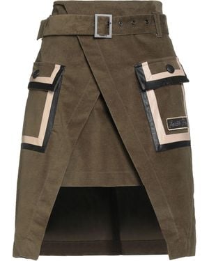 Gaelle Paris Military Mini Skirt Cotton, Elastane, Polyurethane, Viscose - Gray