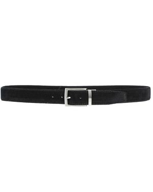 Doucal's Belt Soft Leather, Nickel - White