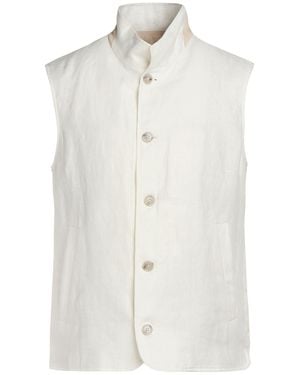 Barba Napoli Vest Linen - White