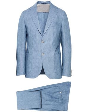EDUARD DRESSLER Suit Linen - Blue