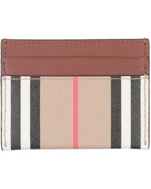 Burberry Camel Cardholder Thermoplastic Polyurethane, Cotton - Natural