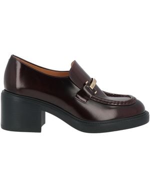 Tod's Burgundy Loafers Leather - Black