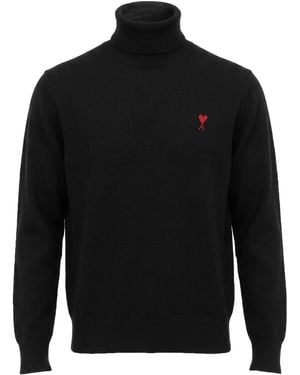 Ami Paris Turtleneck Wool - Black