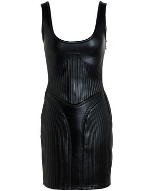 Mugler Mini Dress Polyester, Polyurethane, Rubber - Black
