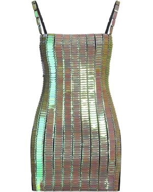 The Attico Mini Dress Rayon, Polyamide, Elastane, Pvc - Green