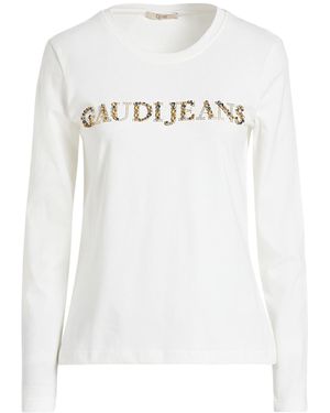 GAUDI Jeans Ivory T-Shirt Cotton, Elastane - White