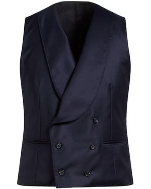 De Petrillo Midnight Tailored Vest Wool - Blue