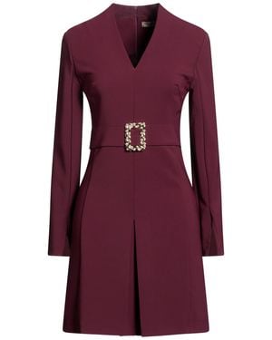 Rinascimento Burgundy Mini Dress Polyester, Elastane - Purple