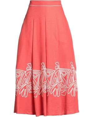 Loro Piana Midi Skirt Linen, Cotton - Red