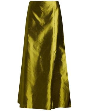 Clips Lime Maxi Skirt Silk - Green