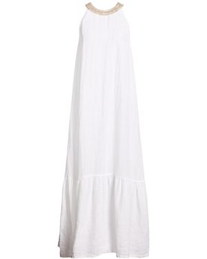 120% Lino Maxi Dress Linen - White