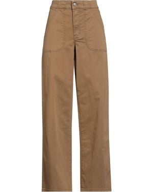 FRAME Camel Trousers Cotton, Elastane - Natural