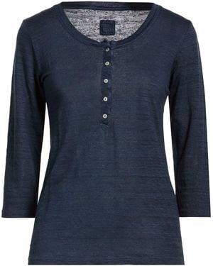 120% Lino T-Shirt Linen - Blue