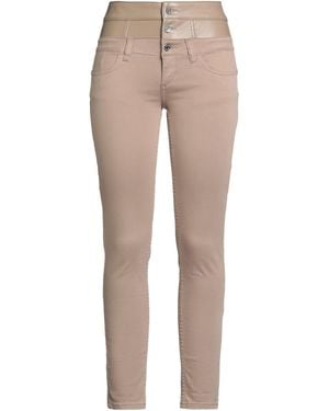 Liu Jo Khaki Trousers Cotton, Elastane, Polyester - Natural
