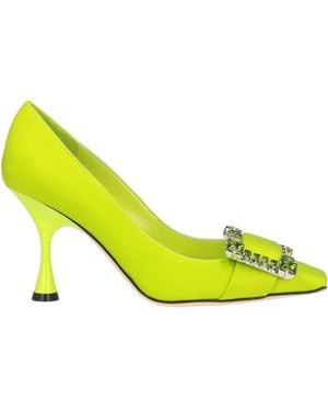 Sergio Rossi Lime Pumps Textile Fibers - Yellow