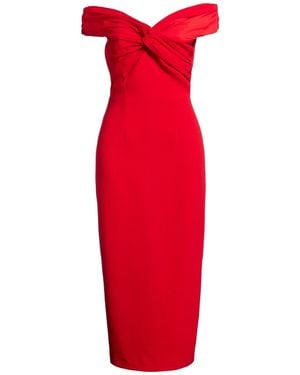 Self-Portrait Vestido Midi - Rojo