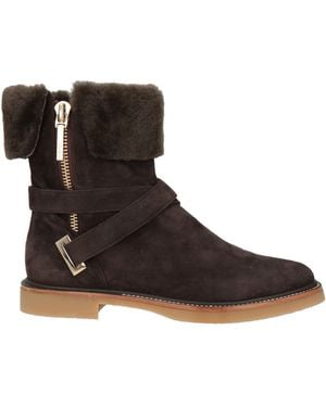 Le Silla Dark Ankle Boots Shearling - Brown