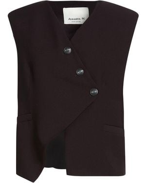Annarita N. Tailored Vest Viscose, Polyester - Black