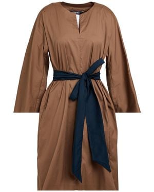 Max Mara Edwige Cotton Mini-Dress in Brown | Lyst