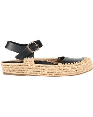 Paloma Barceló Ballet Flats Cow Leather, Natural Raffia - White