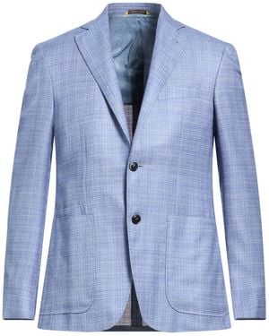 Canali Blazer Wool, Silk, Linen - Blue