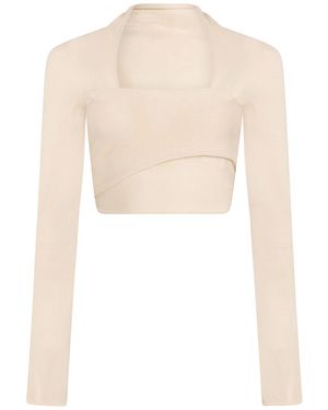 Jucca Cream Wrap Cardigans Cotton - White