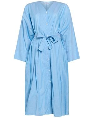 Caliban Light Midi Dress Cotton - Blue