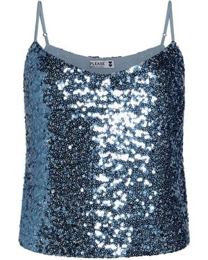 Please Top Polyester, Elastane - Blue