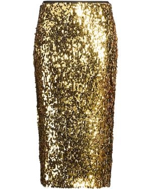 Nude Midi Skirt Polyester, Elastane - Metallic