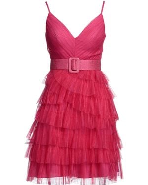 SOLOGIOIE Fuchsia Mini Dress Polyester - Red