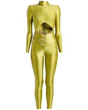 Elisabetta Franchi Lime Jumpsuit Polyamide, Elastane - Yellow
