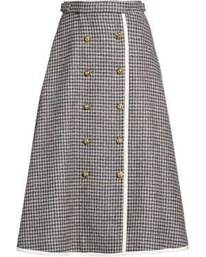 Thom Browne Midi Skirt Wool - Grey