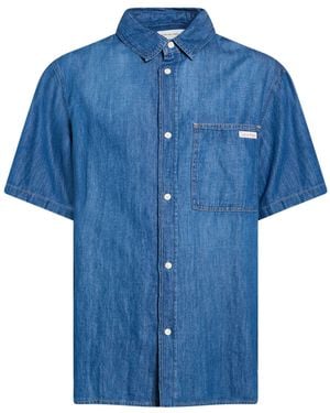 Calvin Klein Denim Shirt Cotton, Linen, Lyocell - Blue