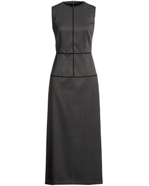 MM6 by Maison Margiela Charcoal Maxi Dress Polyester, Virgin Wool, Elastane - Black