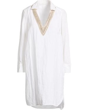 120% Lino Mini Dresses - White