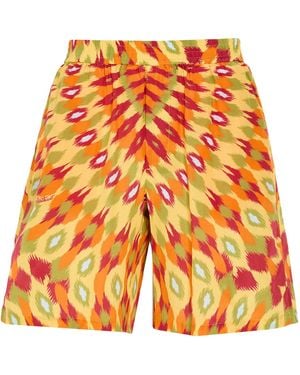 Valentino Garavani Mustard Shorts & Bermuda Shorts Silk, Cotton - Orange