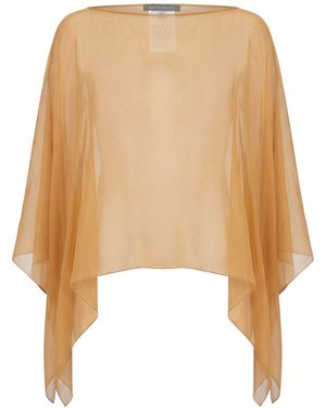Alberta Ferretti Camel Cape Silk - Natural