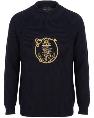Emporio Armani Jumper Virgin Wool, Cotton - Blue