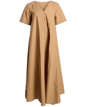 Ottod'Ame Camel Midi Dress Cotton - Natural