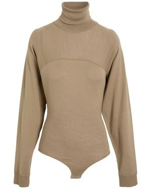 Maison Margiela Khaki Turtleneck Acrylic, Virgin Wool - Natural
