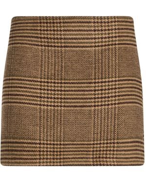 Haveone Camel Mini Skirt Polyester, Acrylic, Polyamide, Viscose, Wool - Brown