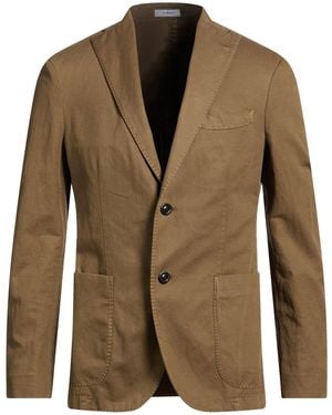 Boglioli Khaki Blazer Cotton, Linen, Elastane - Green