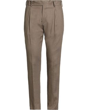 BERNESE Milano Khaki Pants Viscose, Linen - Gray