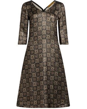 Siyu Midi Dress Wool, Lurex, Silk, Nylon, Cotton - Metallic