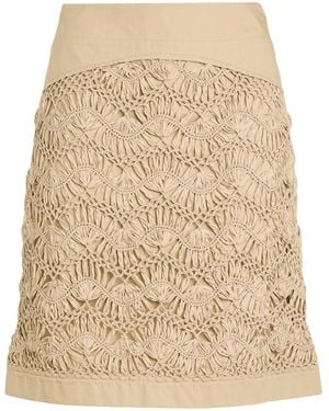 Alberta Ferretti Sand Mini Skirt Polyester, Cotton - Natural