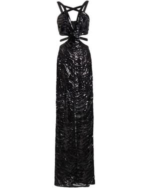 Just Cavalli Maxi Dress Polyester, Polyamide - Black