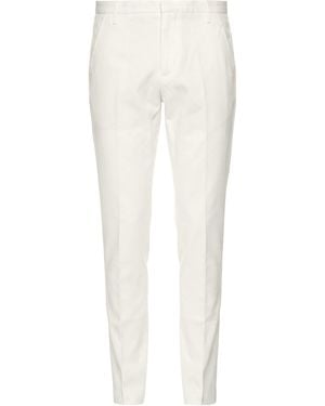 Entre Amis Cream Pants Cotton, Elastane - White