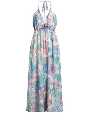 Rebel Queen Sky Maxi Dress Polyester, Metal - Blue